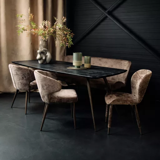 Prémium akácfa étkezőasztal fém lábakkal – 240 cm | Modern design