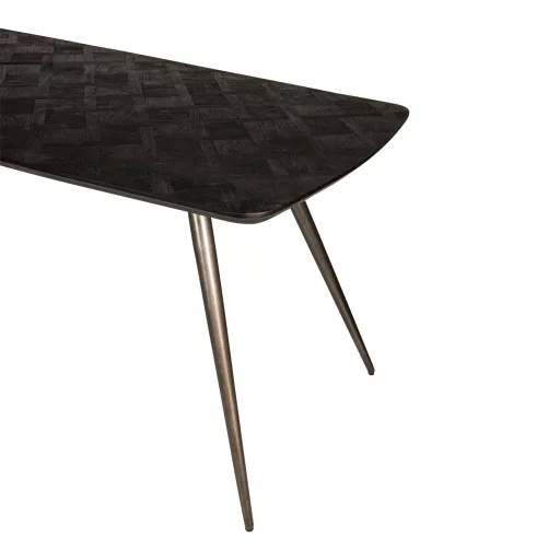 Prémium akácfa étkezőasztal fém lábakkal – 240 cm | Modern design