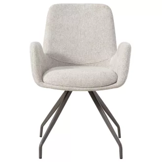   Karfás design szék – Bézs kárpitozás, forgatható lábbal