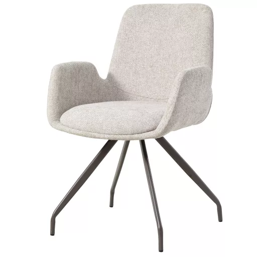 Karfás design szék – Bézs kárpitozás, forgatható lábbal