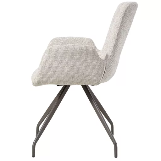Karfás design szék – Bézs kárpitozás, forgatható lábbal