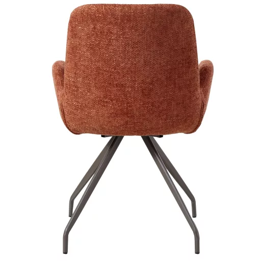 Karfás forgatható design szék – Rozsdabarna buklé kárpitozással