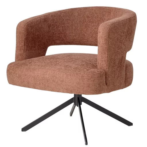 Forgatható design szék – Barna buklé kárpitozással