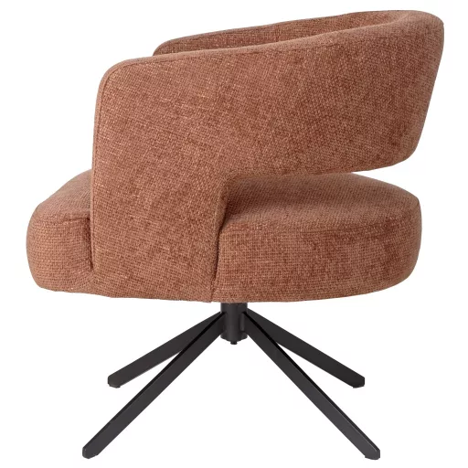 Forgatható design szék – Barna buklé kárpitozással