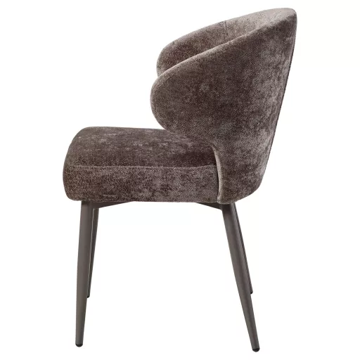 Kárpitozott design szék – Barna buklé, modern formavilág