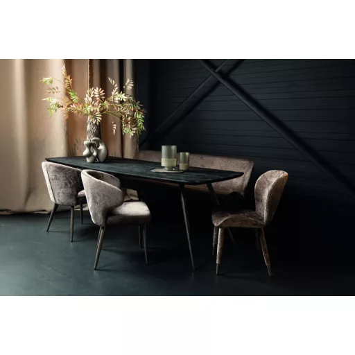Kárpitozott design szék – Barna buklé, modern formavilág