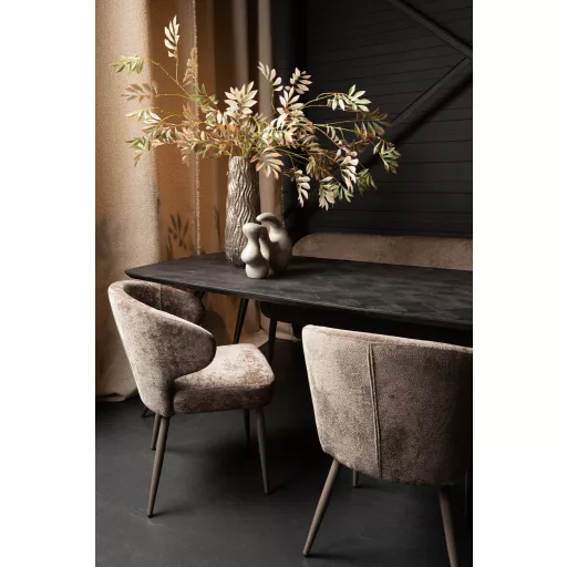 Kárpitozott design szék – Barna buklé, modern formavilág