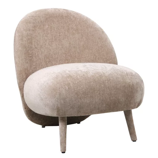 Világos bézs lounge fotel lekerekített háttámlával – modern design karosszék