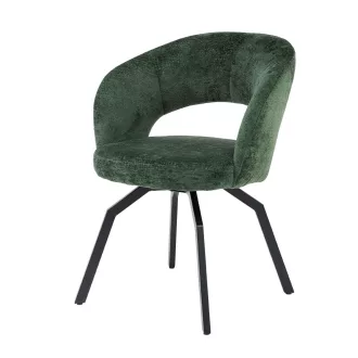 Kárpitozott design szék – Zöld buklé, fekete lábakkal