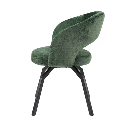Kárpitozott design szék – Zöld buklé, fekete lábakkal