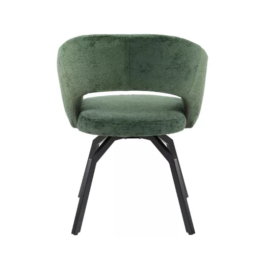 Kárpitozott design szék – Zöld buklé, fekete lábakkal
