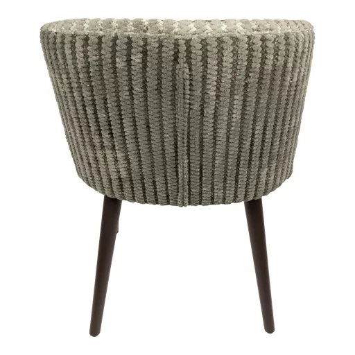 Kárpitozott design szék – Zöldes-szürke textil, fa lábakkal