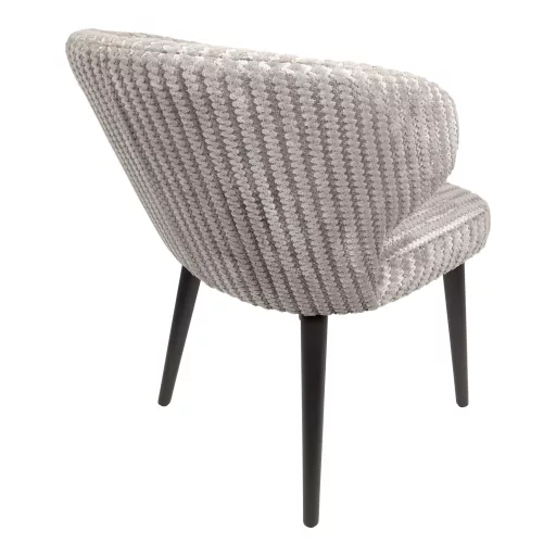 Kárpitozott design szék – Világosszürke textil, fekete lábakkal