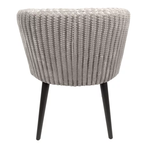 Kárpitozott design szék – Világosszürke textil, fekete lábakkal