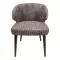 Kárpitozott design szék – Taupe szín, fa lábakkal