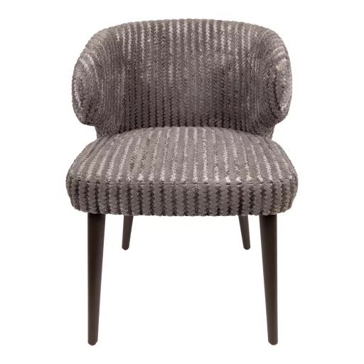 Kárpitozott design szék – Taupe szín, fa lábakkal