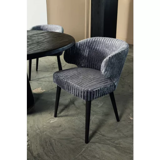 Kárpitozott design szék – Taupe szín, fa lábakkal