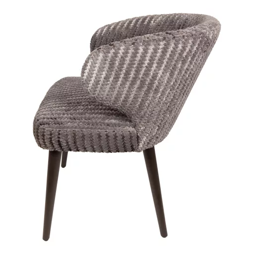 Kárpitozott design szék – Taupe szín, fa lábakkal