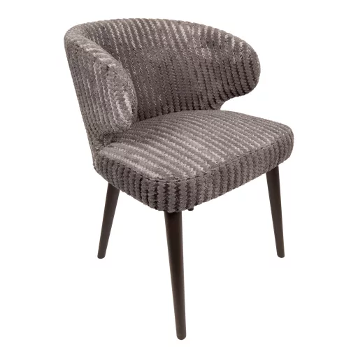 Kárpitozott design szék – Taupe szín, fa lábakkal