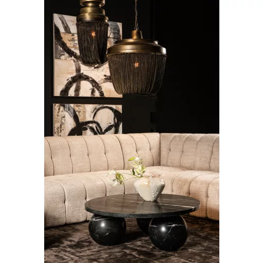 Exclusive márvány  dohányzóasztal különleges gömb formájú lábakkal.