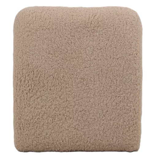 Modern bézs bouclé lounge chair – designer pihenőfotel puha teddy kárpittal