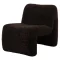 Modern sötétbarna bouclé design fotel – puha teddy kárpitozott lounge fotel nappaliba