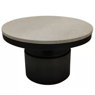   Kerek dohányzóasztal– Márvány lappal, sötétszürke fém talppal 