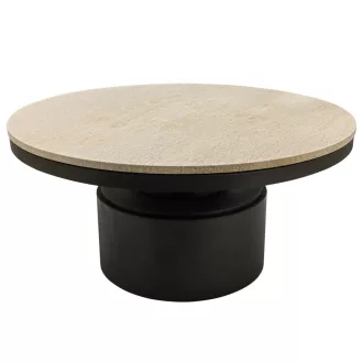   Kerek dohányzóasztal– Márvány lappal, sötétszürke fém talppal 