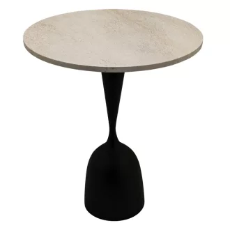   Beige márvány bárasztal – modern design szoborszerű talppal