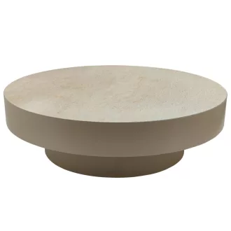   Kerek dohányzóasztal  – Márvány lappal, világos  fém talppal