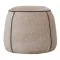 Beige puff puha bútorszövettel – modern textil ülőke dekoratív varrássa