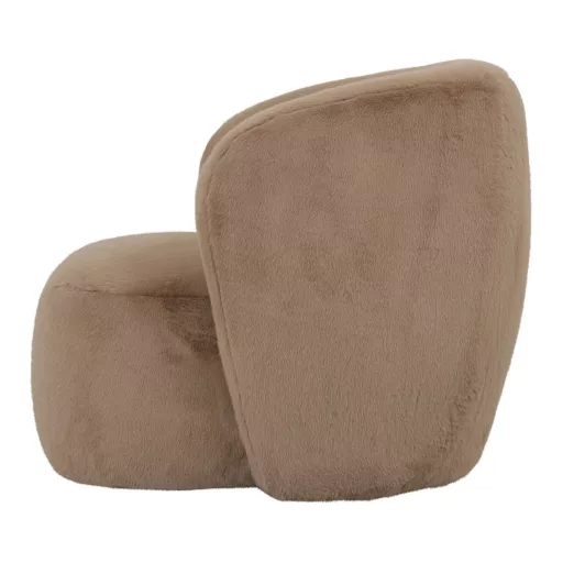 Világosbarna lounge fotel puha textil kárpittal – modern design karosszék