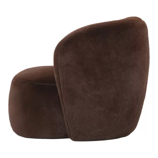 Sötétbarna lounge fotel puha textil kárpittal – modern design karosszék