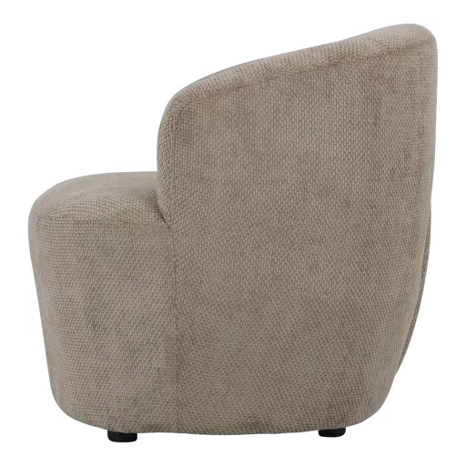 Modern bézs design fotel ívelt háttámlával – kárpitozott lounge fotel nappaliba