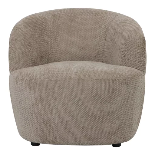 Modern bézs design fotel ívelt háttámlával – kárpitozott lounge fotel nappaliba