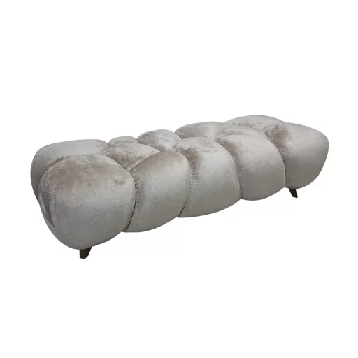 Modern kárpitozott design ülőpad – szoborszerű puff pad, puha textil kárpittal, nappaliba, előszobába, hálóba