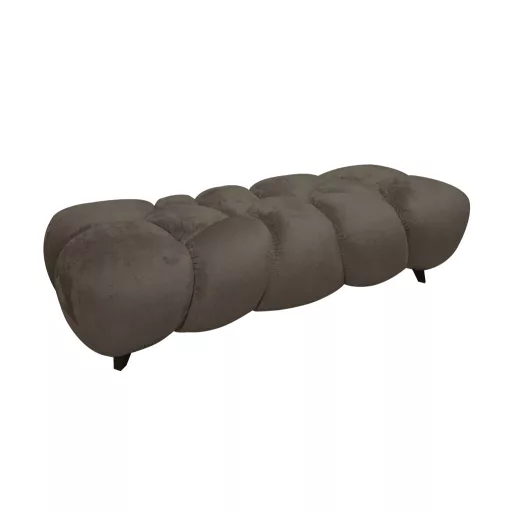 Modern kárpitozott design ülőpad – szoborszerű puff pad, puha textil kárpittal, nappaliba, előszobába, hálóba
