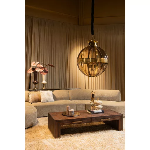 Téglalap alakú fa dohányzóasztal fiókokkal – modern nappali asztal