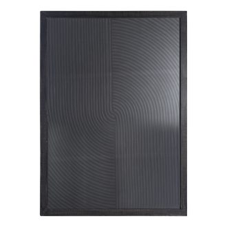   Modern texturált fekete falikép – geometrikus relief mintás design dekor panel