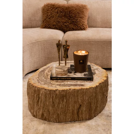 Egyedi fa rönk dohányzóasztal természetes felülettel és masszív megjelenéssel