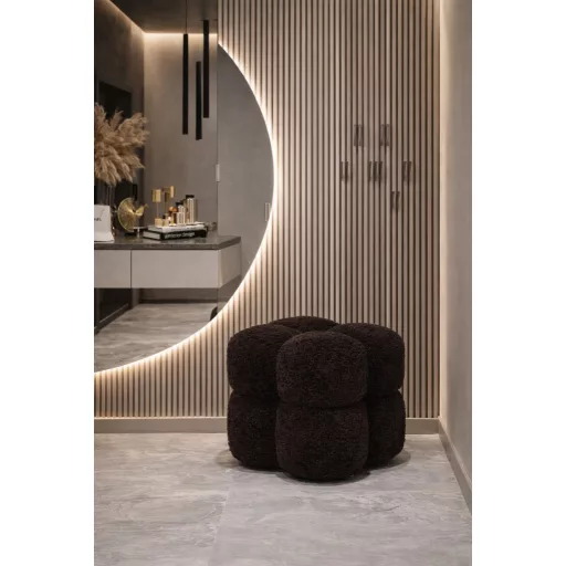 Csokibarna bucké puff – puha ülőke modern enteriőrbe,