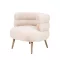 Beige színű lounge fotel fa lábakkal – modern design karosszék
