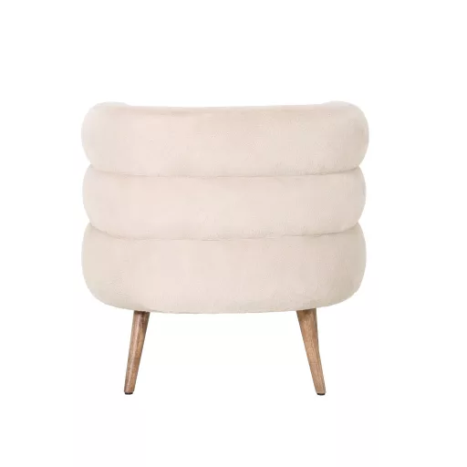 Beige színű lounge fotel fa lábakkal – modern design karosszék
