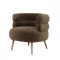 Sötétbarna lounge fotel fa lábakkal – modern design fotel