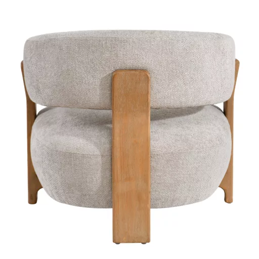 Krém lounge fotel fa vázzal – modern, természetes design karosszék