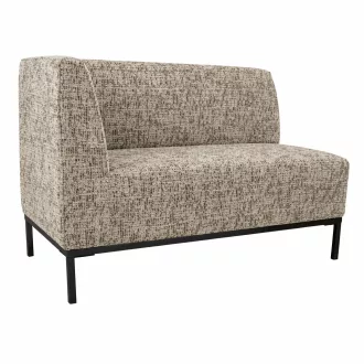   Modern krém- barna  színű designer kanapé , bal karos  fekete fém lábakkal – kárpitozott nappali kanapé minimalista stílusban