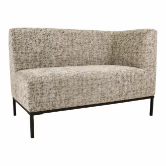  Modern krém- barna  színű designer kanapé ,jobb karos  fekete fém lábakkal – kárpitozott nappali kanapé minimalista stílusban