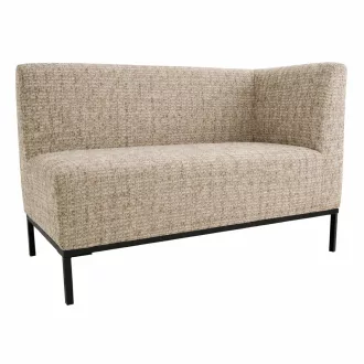   Modern bézs designer kanapé , jobb karos  fekete fém lábakkal – kárpitozott nappali kanapé minimalista stílusban