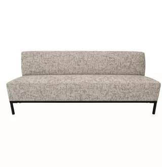   Modern beige-barna  étkezőpad háttámlával – kárpitozott étkező kanapé fekete fém lábbal