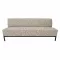 Modern beige-barna  étkezőpad háttámlával – kárpitozott étkező kanapé fekete fém lábbal